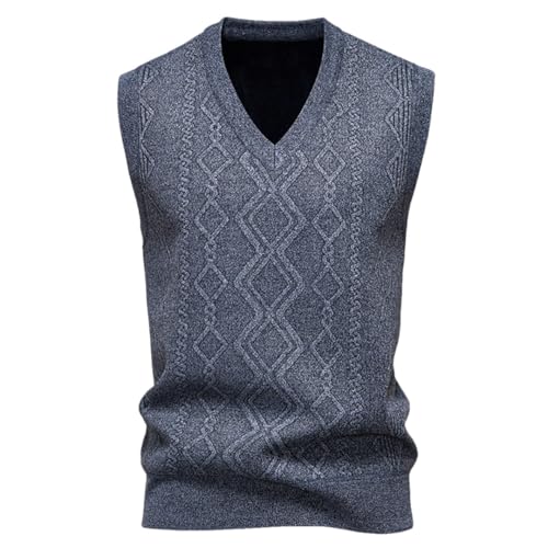 Men’S Classic V-Neck Striped Sweater Vest Sleeveless Pullover Jumper