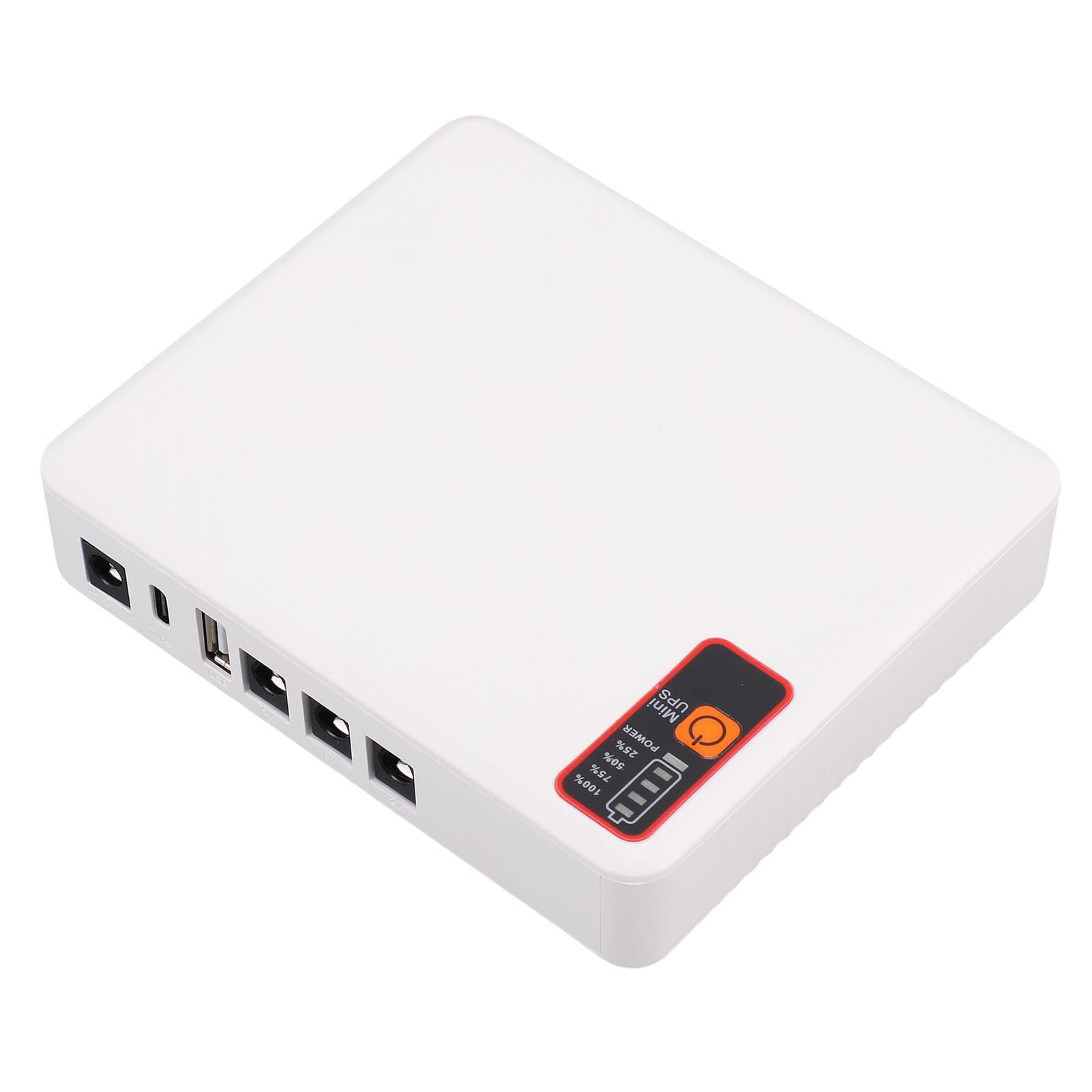 Jectse Fuente de Alimentación Ininterrumpida, Mini UPS de Reserva, 15600 MAh, Batería de Respaldo para Módem Enrutador, Accesorios Completos para Uso Doméstico y de Oficina (Enchufe de la UE)