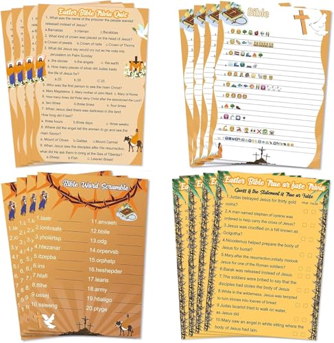 MLOLM 104 Pcs Bible Game Cards Christian Trivia Quiz Party