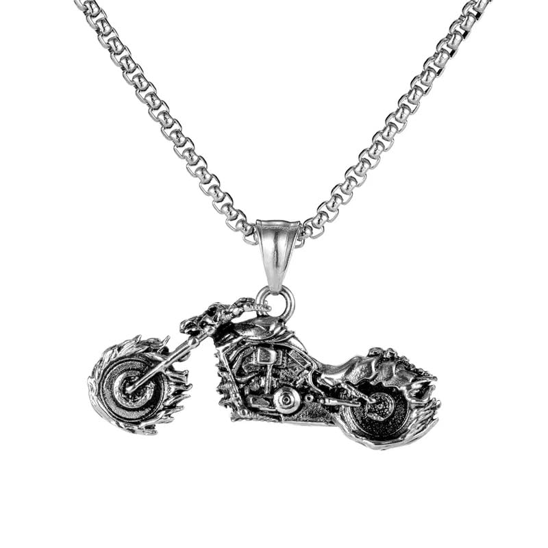 MEENAZ Pendant for Men bike Black Silver chain for men Boys Mens boyfriend gents locket Necklace for men Boy girls Women Stainless Steel neck chain lockets mens chains fashion Long Stylish 49 (B0CNZXBPZN) Amazon Price History, Amazon Price Tracker
