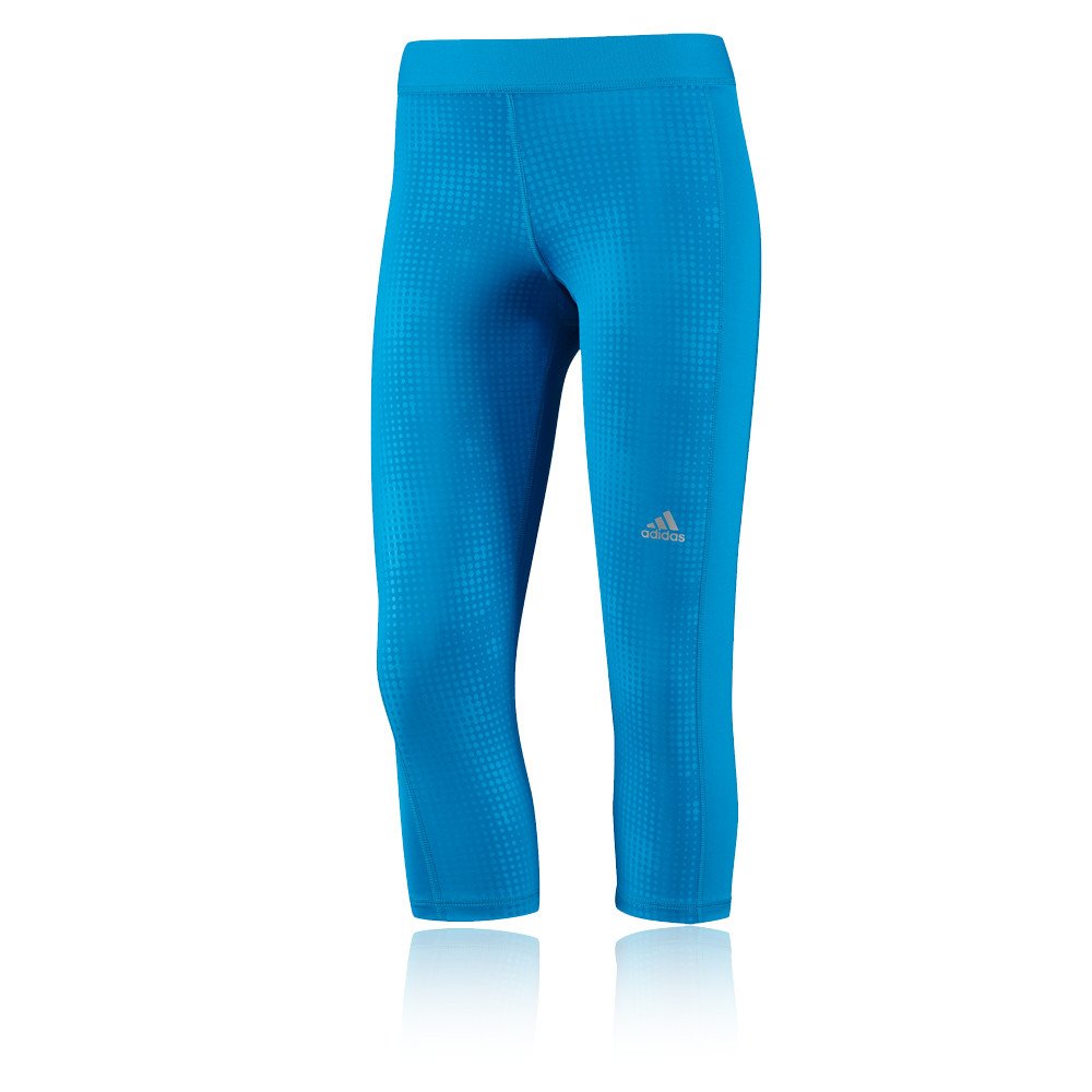 adidas Techfit Print 1 - Mallas capri para mujer azul XL