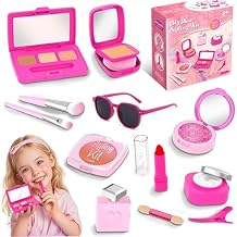 Pretend Makeup Kit for Girls - Realistic Toy Cosmetic Set with Lipstick & Eyeshadow | Non-Toxic Fake Play Makeup for Kids Dress Up & Role Play for Ages 3-8
