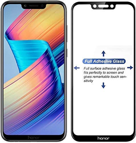 Image of Screen Protector for Huawei Honor 8c Black Tempered Glass Edge-to-Edge 6D Screen Guard With Installation Kit