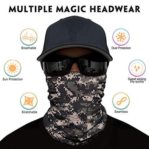 Image of Neck Gaiter for Men Women Headwear Bandana Head Wrap Face Scarf Mask Cover Warmer Balaclava-Seamless & Versatile