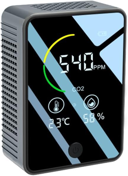 MONO-01-Portable CO2 Detector with Temperature & Humidity Monitor, 0-5000ppm Range, 1500ppm Alarm, 8-Hour Battery Life, Type-C Charging, Ideal for Home, School, and Greenhouse Use