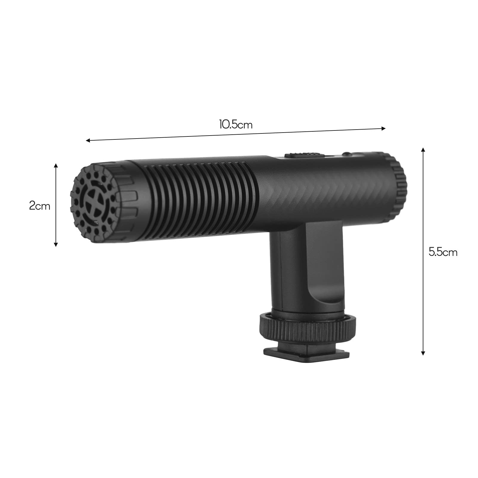 Andoer Microfono stereo portatile Registrazione Video Mic 3.5mm TRS Plug Built-in Batteria ricaricabile per fotocamere DSLR Videocamera