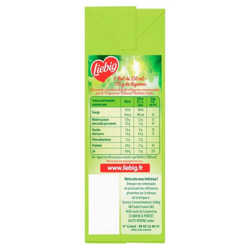 LIEBIG - Velouté De Potiron Bio 1L - Recette onctueuse avec Graines de Courges - Epicerie Salée - Le Lot De 3