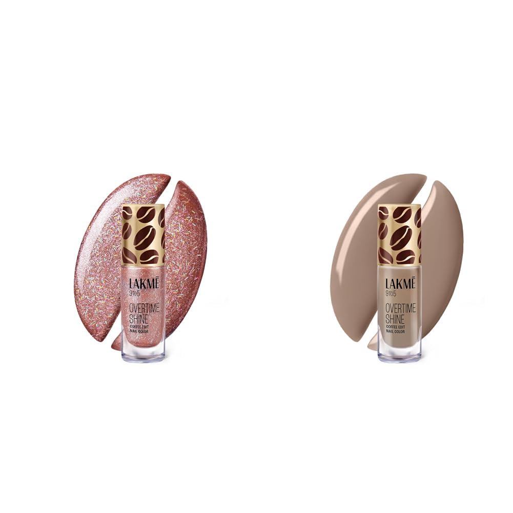 Lakme 9 to 5 Overtime Shine Nail Polish - Coffee Edit-15 Hazelnut Hug 6ml Lakme 9 to 5 Overtime Shine Nail Polish - Coffee Edit- 04 Mocha Mist 6ml-image-49