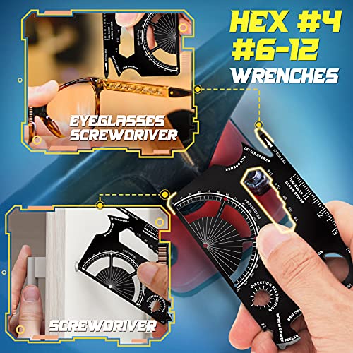 Stocking Stuffers Tools Gifts For Men - 19 Tools In 1 Wallet Credit Card Multitool Gifts | Women Dad Teen Adult Guy Gift Birthday Unique Edc Pocket Card Tool Gadget Bottle Opener #TOP4