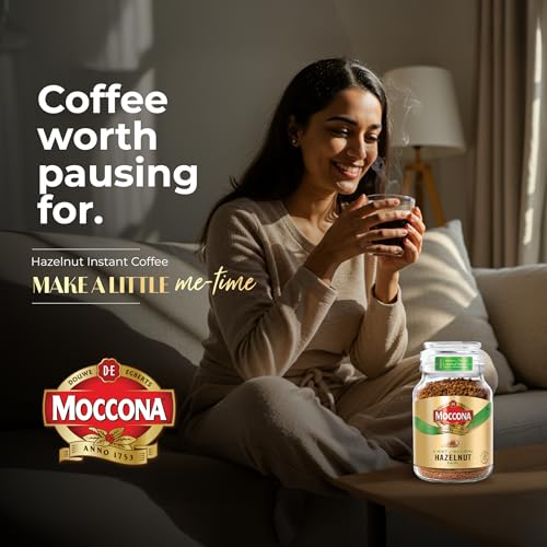 Image of Moccona Hazelnut Flavoured Instant Coffee 95g | Imported Coffee | Premium Arabica & Robusta Blend | Freeze-Dried | Bold & Strong Flavor