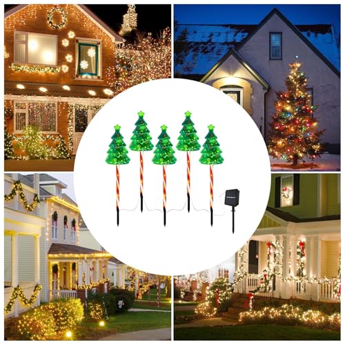 Luz de árbol de Navidad solar para decorar exteriores sin cables 5