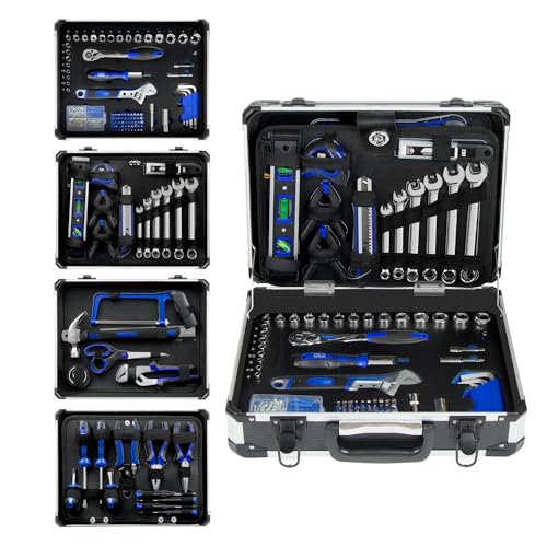 Prostormer Home Tool Kit, 259-Piece Household Hand Tool Set with Heavy Duty Aluminium Tool Box, Basic Toolkit for Home, RV, Car, Workshop and More