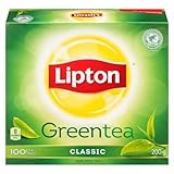Lipton Yellow Label Classic Pure Green Tea - 100 Count (Pack of 1), Refreshing and Uplifting, 100% Rainforest Alliance Certified, Caffeinated, Enjoy Hot or Iced
