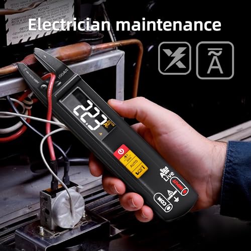 Image of BSIDE Smart Digital Multimeter Tester Open Jaw DC AC Amp Clamp Meter, Rechargeable with Flashlight, Measures Current Resistance Continuity V-Alert Live Check Voltage