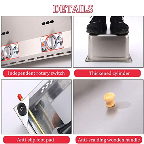 CGLYYDS Fritteuse mit Doppelzylinder-Gas, 18 l große Arbeitsplatten-LPG/Gas-Fritteuse, einstellbare Feuerkraft, mit Frittierkörben für die Restaurantküche, leicht zu reinigen,A – Bild 5