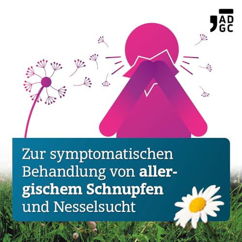 Cetirizin-ADGC® - 50 Stück - Allergie-Tablette mit schneller und langanhaltender Wirkung gegen Allergien, Heuschnupfen, Nesselsucht und tränende Augen - für Erwachsene und Kinder ab 6 Jahren
