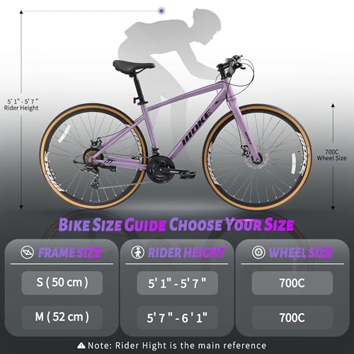 Image of DEYGIA Hybrid Bike, 24-Speed 700C Wheel Hybrid Bicycle with Dual Disc Brakes, Trigger Shifting, Internal Wiring Frame, Lightweight City Commuter Bicycle for Men Women Adult, Multiple Colors