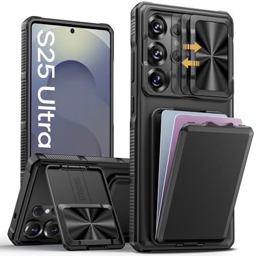 SSLOTSCASE for Samsung Galaxy S25 Ultra Case with Card Holder Black