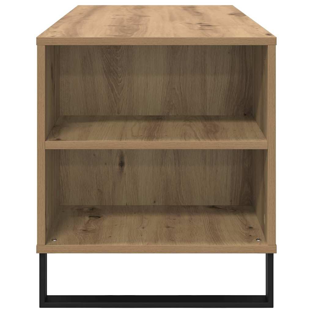 Mesa de centro de roble Artisan, 102 x 44,5 x 50 cm, material de madera, estructura de madera robusta, diseño moderno, estantería que ahorra espacio para pequeñas salas de estar, balcones y
