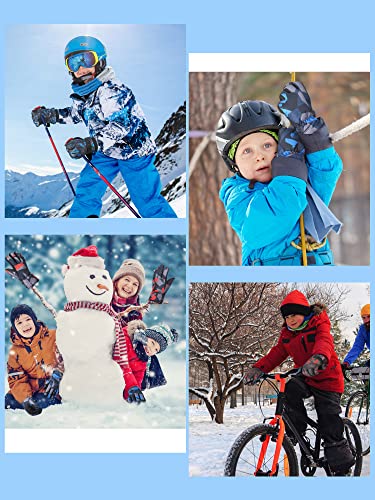 Bencailor 4 Pairs Unisex Kids Winter Gloves Waterproof Snow Ski Gloves Thicken Warm Sport Mittens For 8-15 Year Boys Girls Children Cold Weather Outdoor Hunting Snowboard thumb #5