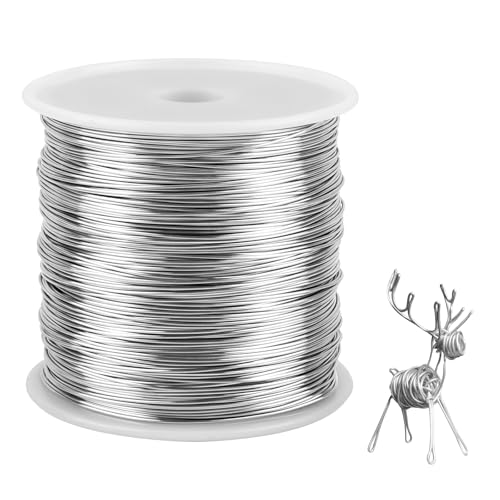 1 Rolle 304 Basteldraht, Silberdraht zum Basteln,Edelstahldraht 100m x 0.5mm,Biegbarer Bindedraht,Edelstahldraht für Schmuckherstellung, Basteln,Heimwerken
