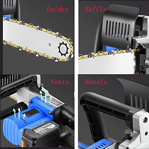 WBDZ Kettensäge, wiederaufladbare Kettensäge, kabellose Hochleistungs-Kettensäge, Lithiumbatterie, Haushaltssäge… – Bild 6