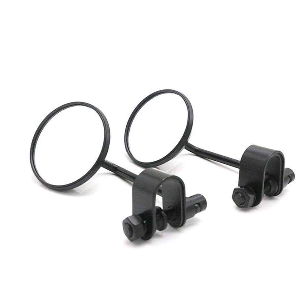 Motorcycle Universal 4'' Round Mirrors Hand Bar Rear View Mirrors Street bike Cafe Racer Old School Bobber Dirt bike (Black)