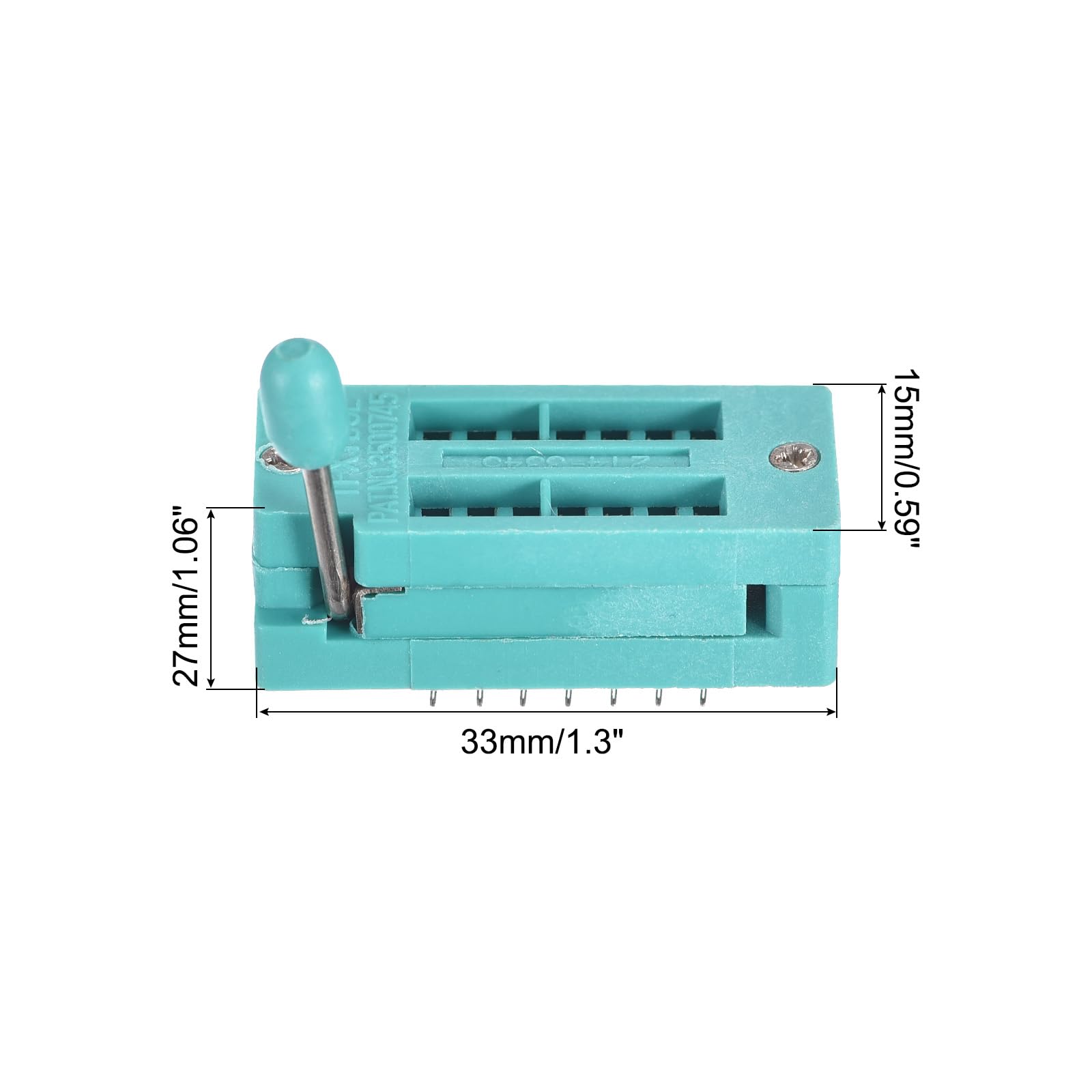 PATIKIL ZIF Uniwersalne gniazdo testowe IC 14 pinów 3,0 mm do mikrokontrolera, chipa, tablicy rejestracyjnej, programu IC, 5 sztuk