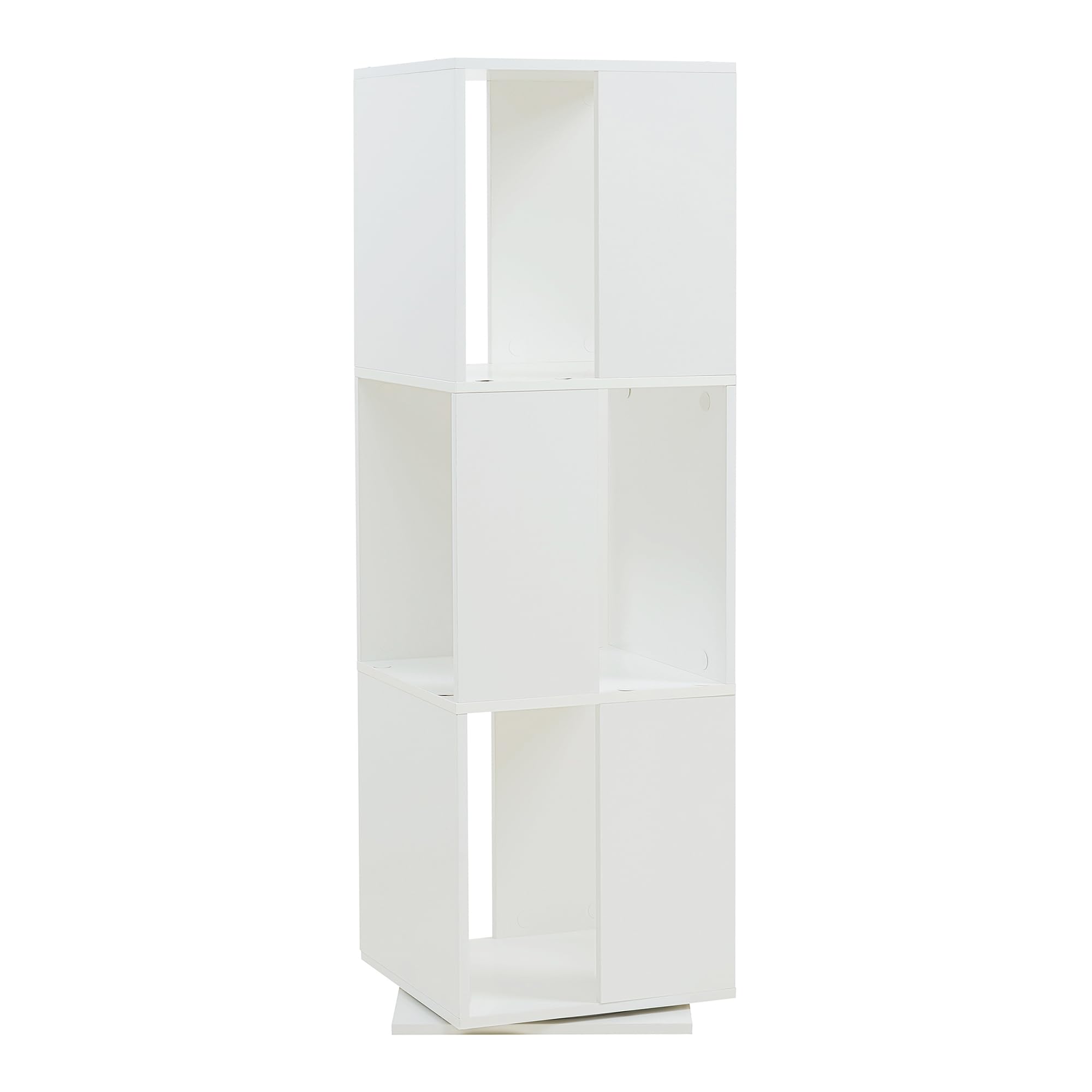 [en.casa] Libreria Girevole per Cameretta Scaffale Rotante per Bambini a 3 Livelli Mobile Espositore Porta Libri con Scomparti 109 x 34 x 34 cm - Bianco