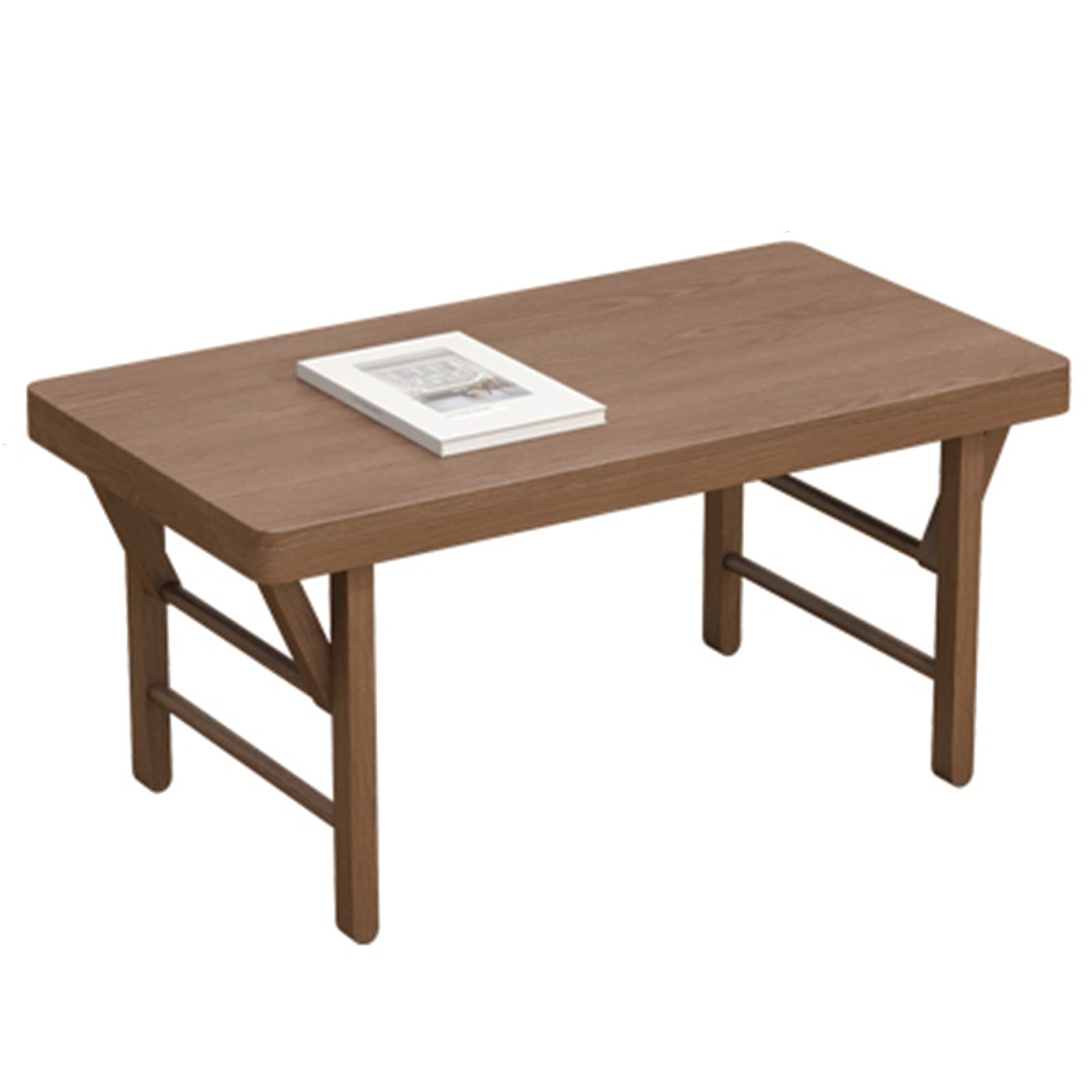 Foldable Wooden Table Bed Table Apartment Small Coffee Table Low Floor Table Laptop Table No Installation Required (Color : Brown, Size : 65x35x31.5cm)