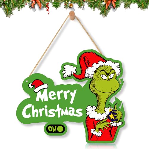 LOCOLY Christmas Decorations Hanging Sign Wooden Christmas Decor Door Sign for for Holiday Xmas Door Wall Tree Decorations Indoor Outdoor