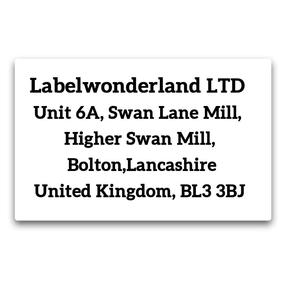 240 Personalised Return Address Labels White Sticky Labels Stickers Printed Address (38 x 21 mm) 60 Per A4 Sheet