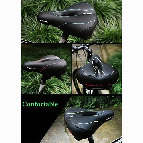 Mountain Road Bike Selle de vélo confortable en gel avec feu arrière Noir/rouge