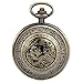 Produktbild JewelryWe Retro Taschenuhr Drachen Phönix Herren Kettenuhr Analog Quarz Uhr mit Halskette Kette Pocket Watch