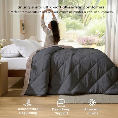 Image of AYKA Reversible AC Comforter 150 GSM Lightweight Microfiber Summer Blanket for Single Bed (60x90 Inches) | Soft Cooling Quilt, Breathable All Season Duvet for AC Room | Taupe & Grey