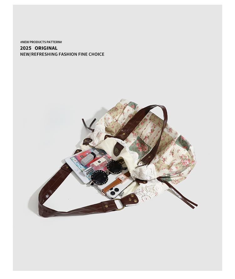 JQWYGB Floral Cottagecore Tote Bag