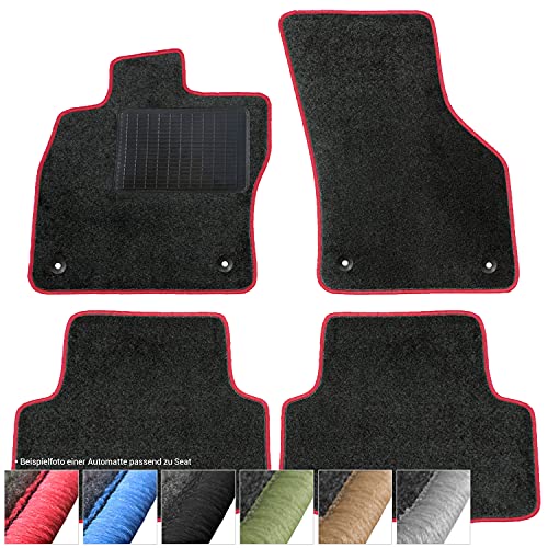 moto-MOLTICO Fußmatten Auto Velours Autoteppiche Schwarz Automatten Set 4-teilig passend für VW...