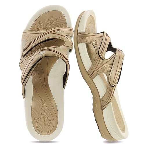 Image of Gold Pigeon Shoes SIGNATURE Comfort Walking Slides Sandals for Women | Arch Support, Waterproof, Non-Slip