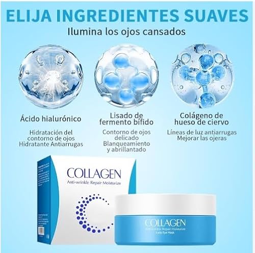 60 Piezas Parches Ojos de Colágeno,Parches Ojos Bolsas y Ojeras,Para Las Arrugas,Las Ojeras,Hidratante de Larga Duración,Contra Las Ojeras - imagen 2