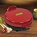 Taco Tuesday Deluxe 8-Inch 6-Wedge Electric Quesadilla Maker with Extra Stuffing Latch, Red