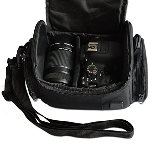 Well Padded Fitted Compact Medium DSLR Camera Case Bag w/ Zippered Pockets and Accessory Compartments for Canon EOS Rebel T8i T7 T7i T6i T6S T5i T5 T4i T3i SL1 EOS 90D 80D 0D 60D 7D 6D 5D 750D 700D - Thumbnail 5