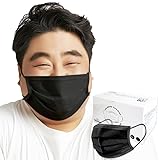 [Santek] 不織布マスク 黒 大きい Lサイズ 60枚入り 使い捨て 紫外線遮光率99.9％ 耳が痛くなりにくい ノーズフィッターワイヤー 大きめ UPF50+ VFE99.9％ BFE99.9％ PFE99.8% 花粉 ほこり 紫外線対策 日焼け防止 日本企画 (Lサイズ, 60)