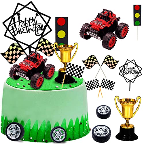 Memovan 0229 Trucks Cake Topper 30Pcs Truck Cake Decorations Racing Car Birthday Cake Cupcake Topper Decoration cover