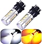 3157 3057 3357 4157 Turn Signal White Yellow Amber Switchback Led Light Bulbs 22 SMD with Projector, for Standard Socket, Not CK, Pair of 2