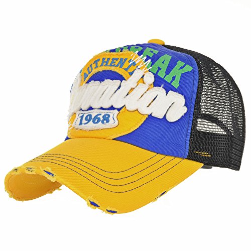 Image of WITHMOONS Meshed Baseball Cap Distressed Trucker Hat Star KR1185
