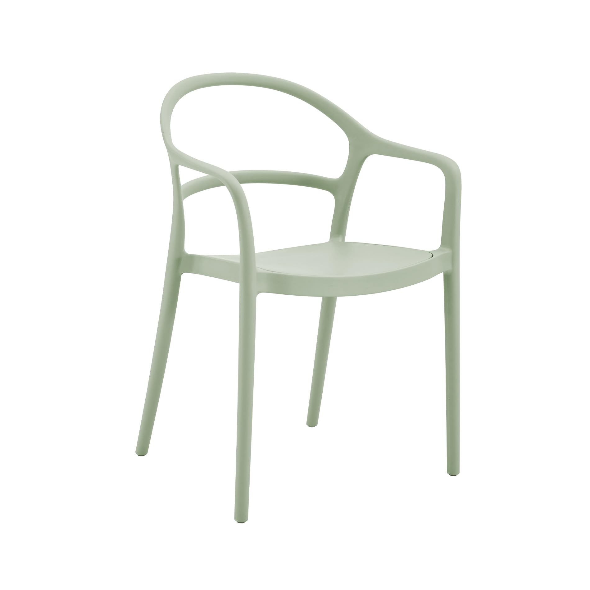Rebecca Mobili Sedia Impilabile, Sedia da Giardino, Verde Chiaro, Polipropilene, Salvaspazio, Design Moderno, per Casa Esterno - Misure HxLxP: 81 x 57 x 51,5 cm - Art. RE7193V2