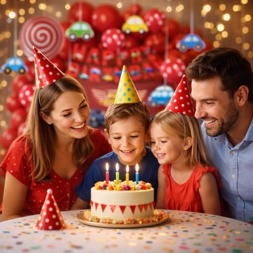 Image of Car Theme Birthday Decoration Kit for Boys (Pack of 91) | Racing Theme Party Decor Set for Kids Birthday Celebration at Home | Colourful Car Concept Birthday Decoration Pack