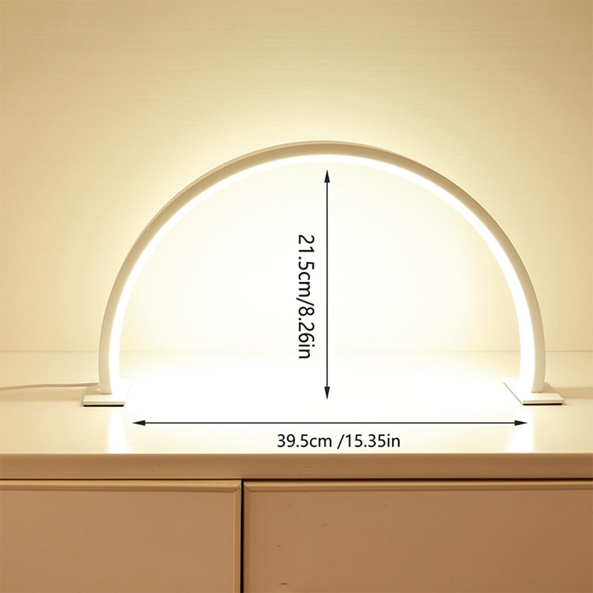 Lampe De Bureau USB Pour Ongles, Lampe En Forme De Demi-lune Pour Tatouage De Cils, De Bureau LED De Bureau Convient Aux Maquilleurs (Blanc)