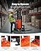 VEVOR Semi Electric Pallet Stacker, 3300 lbs Capacity, 98.42'' Lifting Height, Pallet Lift Stacker Forklift with Straddle Legs & Forks, 8.66-31.1 Inches Adjustable Fork Width, Orange & Black