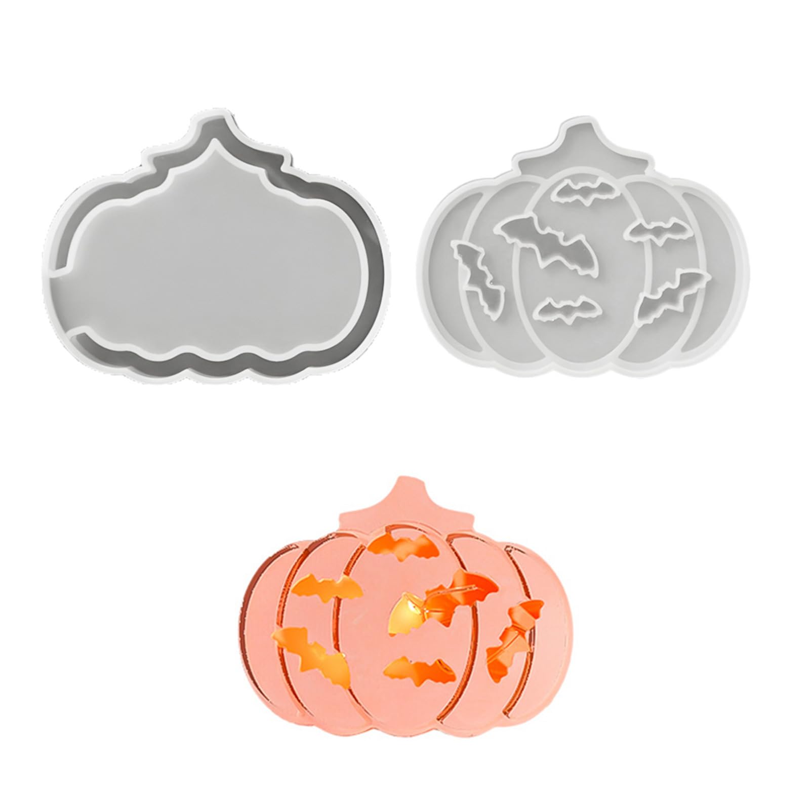Jazuaiao Food Grade Silicone Pumpkin Carving Mold Hollow Out Craft Set for Halloween Lamp and Home Decoration Hollow Out Pumpkin LED Lamp Mold